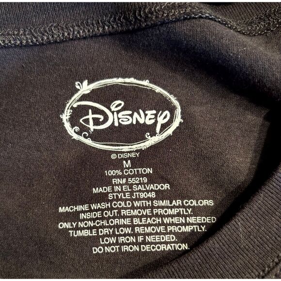 Disney TINKERBELL Black Cap Sleeve V Neck Fall Halloween Size M T Shirt NWT #S - Picture 3 of 3